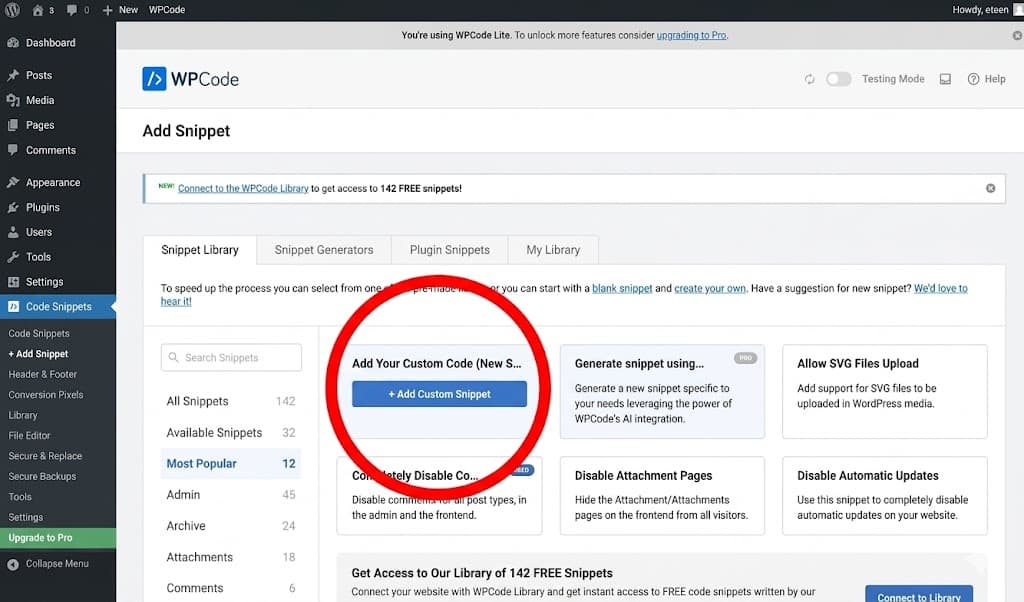 Step 6 — Click on HTML snippet add new, then click HTML snippet again