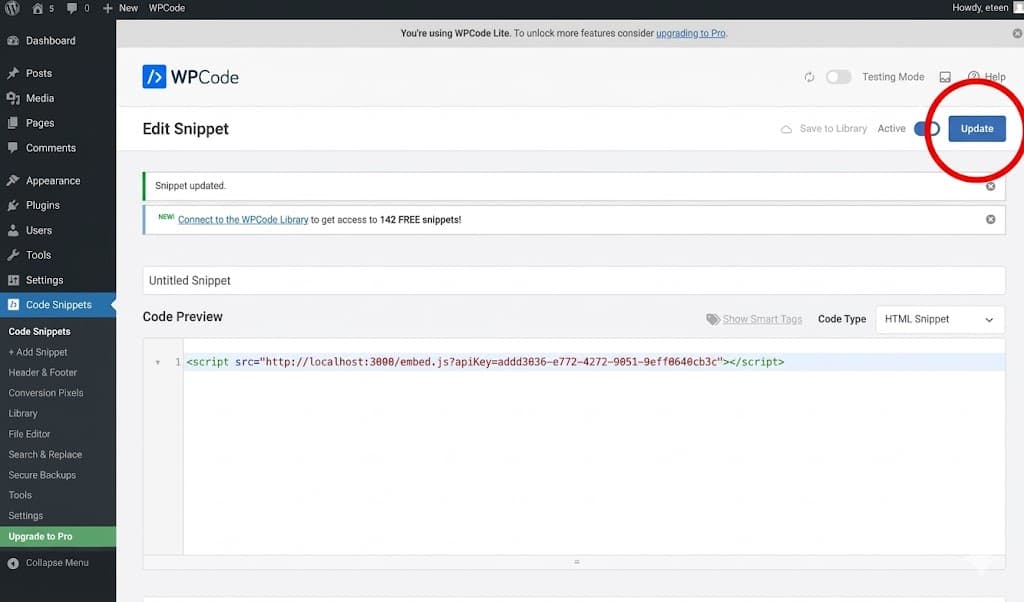 Step 8 — Then toggle inactive to active, and press update. Enjoy!